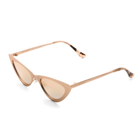 DIFF Rae Sunglasses Cat Eye Mirror Lens Rose Gold - Picture 6 of 10